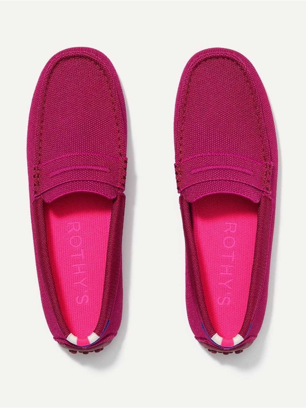 Rothy’s The Driver Loafers in Raspberry